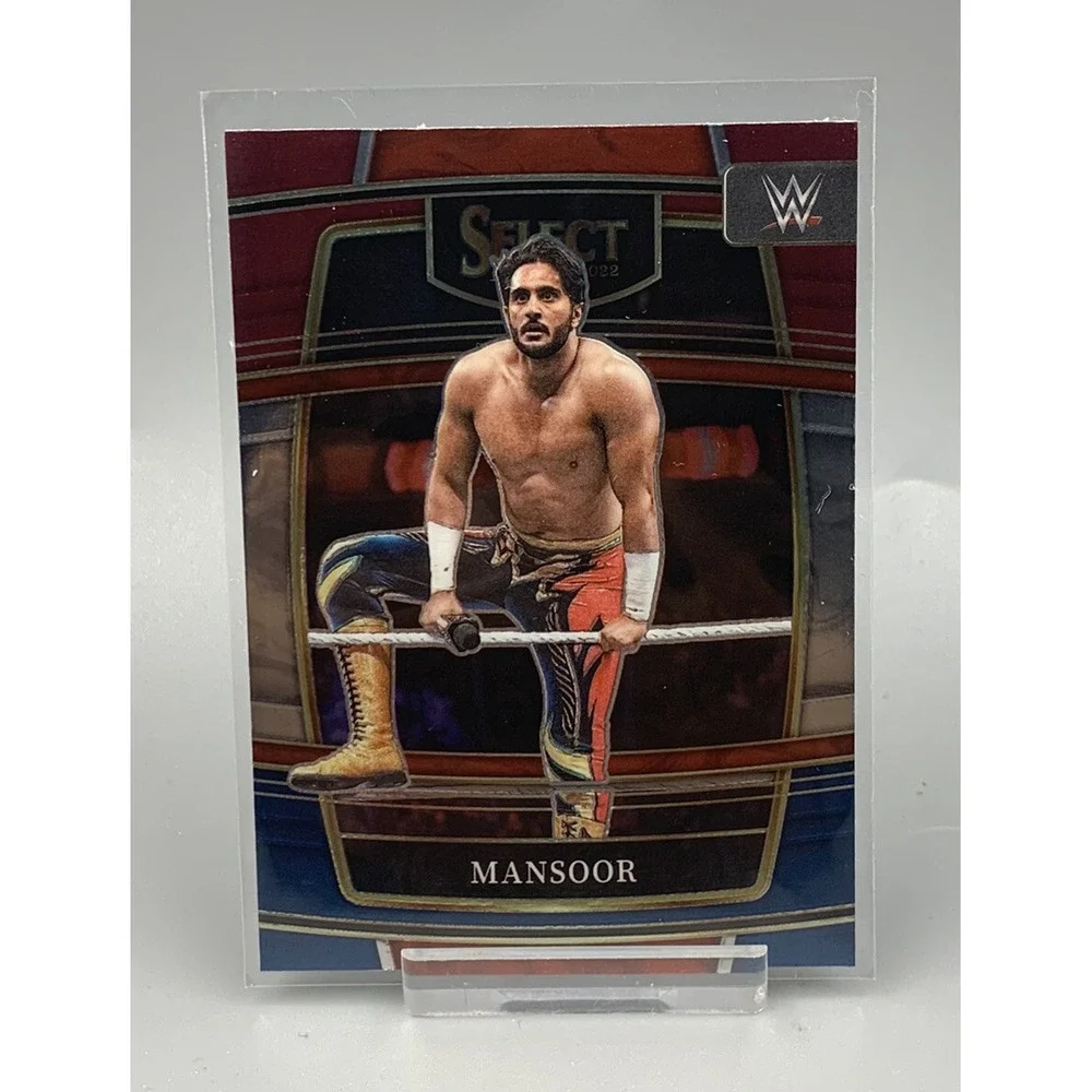 2022 #4 Mansoor Panini Select WWE Smack Down Concourse Level Red and‎ Blue